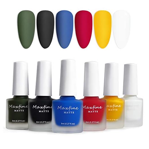 LOKFAR 6 Colors Matte Nail Polish Set, Mist Effect Matte Finish Velvet Gel Nail Polish Kit, Long Lasting Waterproof Velvet Nail Polish Nail Art 8 ml/Bottle -#D