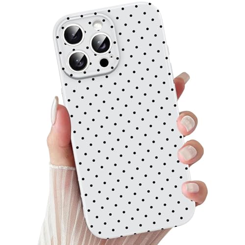 Coque iPhone 15 Pro Max élégant motif à pois finition rigide premium