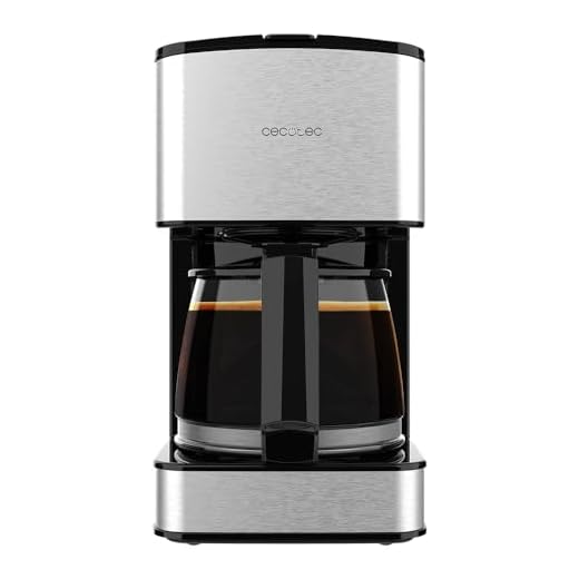 Cecotec Cafetera de Goteo 6 Tazas Coffee 56 Drop. 680 W, Capacidad 0,8 Litros, Boquilla Antigoteo, Filtro Permanente o de Papel, Acabados en Acero Inoxidable e Intensificador De Aroma