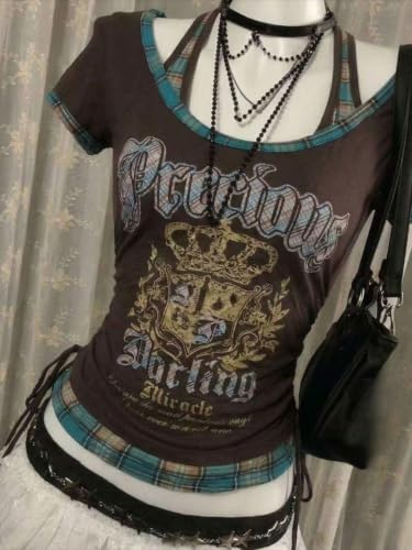 Image of Kawaii Cutecore Harajuku Vintage Y2k 2000s Tops Summer Goth Emo Alt Short Sleeve Graphic Tee
