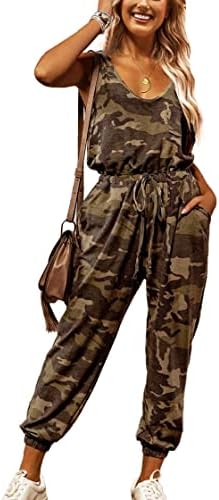 KIRUNDO Women 2025 Summer Jumpsuits Casual Sleeveless Drawstring Elastic Waist Romper Vacation Cruise Airport Travel Outfits