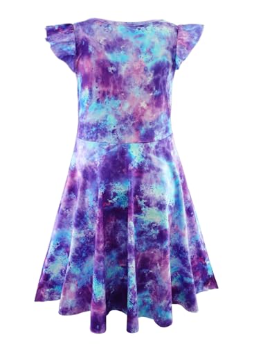 Little Girls Birthday Party Decorations Dress Tye Dye Skater Swing Twirly Sundress Dark Purple 2-3T4