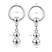 AccGin Earring Adjustable Load Ring PA Piercing Jewelry 316L Surgical Steel 14G 12G Nipple Rings for Men Women 2Pc Silver