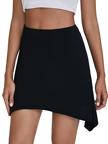 Umenlele Women’s Casual High Waist Bodycon Solid Basic Pencil Short Mini Skirt Black Small #TOP25