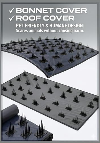 Image of Premium Car Protection Cover (Set of 2) - High-Density Anti-Monkey & Dog Spikes for Roof (80 inchx60 inch)(39pcs) and Bonnet (60 inchx40 inch)(27pcs) - Universal Waterproof & Scratch-Proof Exterior Guard (Grey)