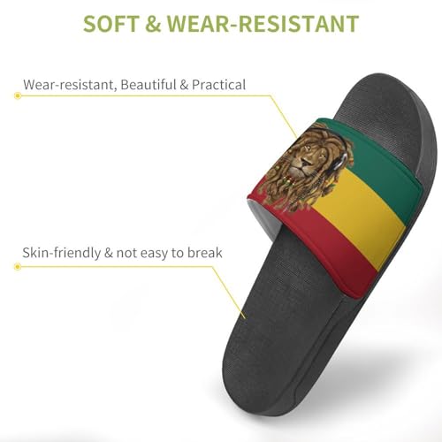 Lion Flag Reggae Rasta Summer Slippers Womans Mens Slides Shoes Sandals Slip On Flip Flops2
