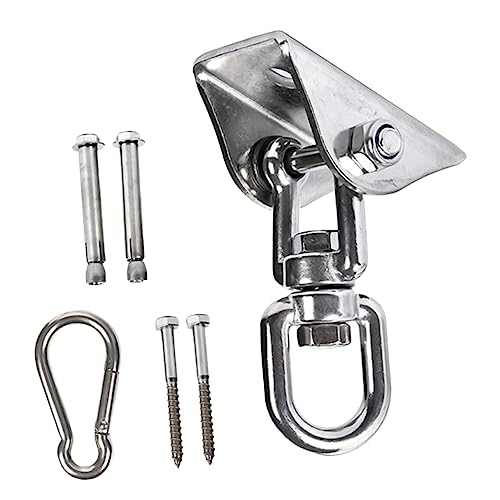 HEMOTON 1 Set Stainless Steel Swing Hook Durable Hammock Fixing Accessories for Secure Hanging Smooth Rotating Design for Swings Gymnastics Rings and Punch Bags