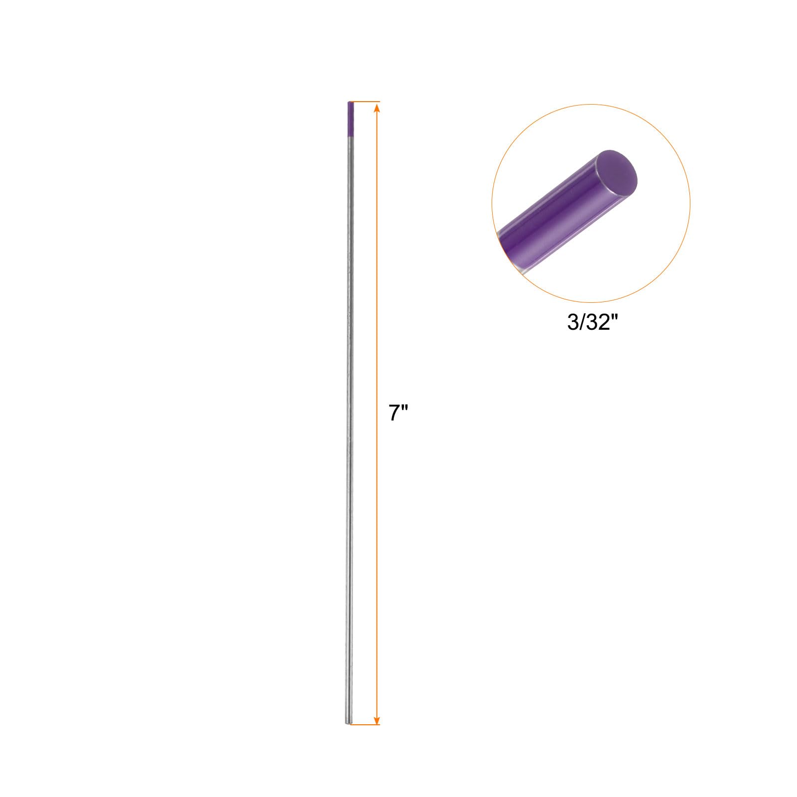 sourcing map Lot de 10 électrodes de soudage TIG en tungstène 3/32" x 17,8 cm mixtes pour soudure en acier inoxydable, alliage d'aluminium et de magnésium, fabrication automobile aérospatiale, violet