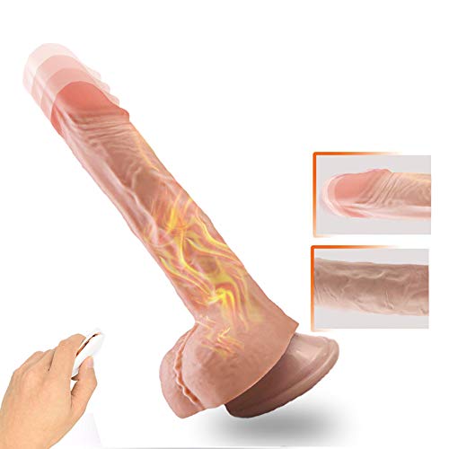 Realistic Dildo Automatic G spot Vibrator with Suction Cup for Women Hands-Free Sex Fun, Treediride Heating Silicone Vibrant Penis Sex Toy Rechargeable Anal Vibrator for Orgasm (7 Inch)