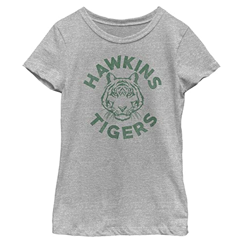 Netflix Stranger Things Hawkins Tigers Green Girls Short Sleeve Tee Shirt