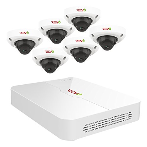 Revo America Ultra 8CH 4K H.265 NVR, 2 TB de grado de vigilancia HDD, acceso remoto, con 6X 1080p cámaras domo de audio IR para interior/exterior