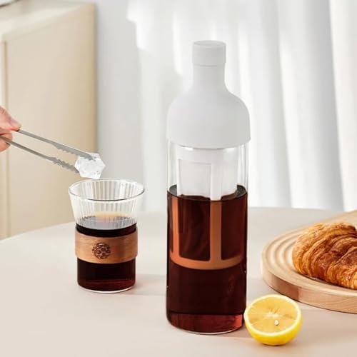 Image of Soko Cold Brew, Iced Coffee & Hot Tea Maker | Borosilicate Glass Bottle with Removable Mesh Filter | Airtight Seal Pot | Dishwasher Safe Kettle for Beverages Infuser - Kitchen, Office, Cafe - White