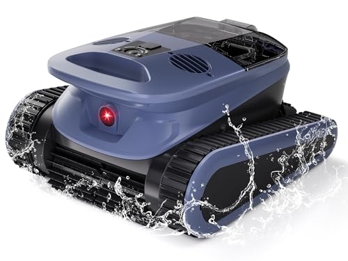Sat40 Sonar Navigation Pool Vacuum for Inground Above Ground Pools, Climb Stairs Pool Cleaner with 4 Modes, Powerful Suction, Self-Parking, Wall&Waterline Cleaning Pool Robot, Clean Up to 2150 Sq.Ft