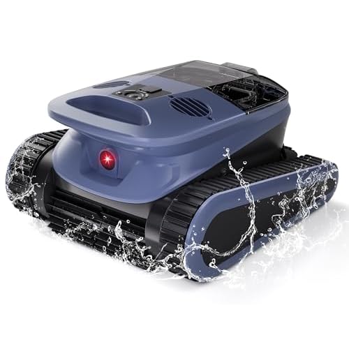 Sonar Navigation Pool Vacuum for Inground Above Ground Pools, Climb Stairs Pool Cleaner with 4 Modes, Powerful Suction, Self-Parking, Wall&Waterline C