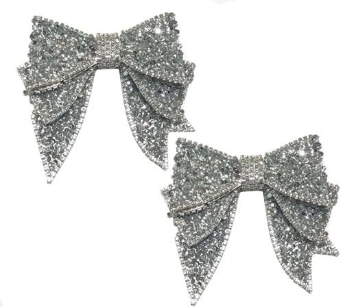 Nœud en strass pour customiser vos chaussures de mariage et sacs de soirée - Lot de 2