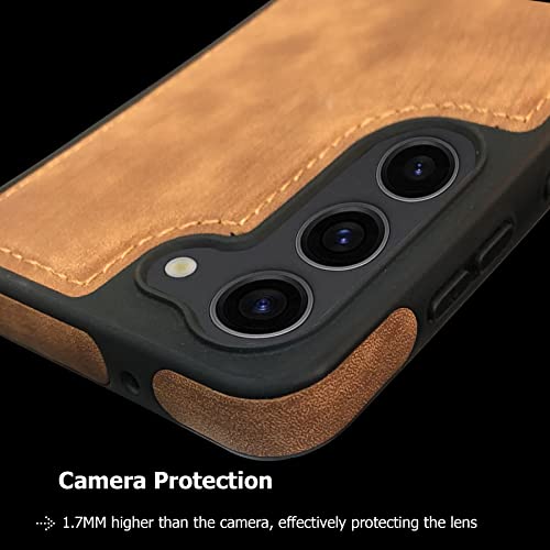 Image of A rtistque Premium Pu Leather Back Cover Case for Samsung Galaxy S23 Plus 5G | Drop Protection | Raised Camera Edges - Brown