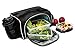 TO GO Meal Prep Bag Insulated Lunch Meals Bag W/6 Portion Control Containers,2 ICE PACKS, Shaker, Pill Box,With an Adjustable shoulder. bag for meals (Black)