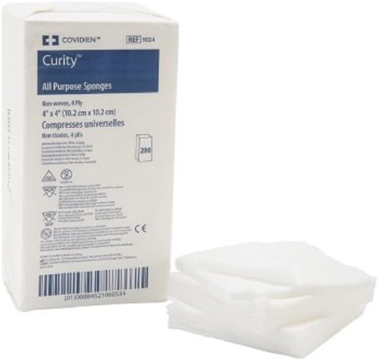 Kendall Curity Gauze Sponges, 4 x 4 Inch, 4-Ply, CS/2000