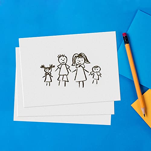 S&O 300gsm 5x7” Postcard Paper Cardstock (Both Sides Blank) for Art or Message Notes Sheets for Mailing. White Blank Greeting Slips, Index Flash Printable Letter Note Set. Bulk Pos image 4