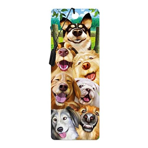 3D LiveLife Bookmark - Canine Selfie from Deluxebase. A Dog Bookmark with lenticular 3D Artwork Licensed from Renowned Artist Michael Searle Cover