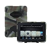 Winpartner Kindle Fire HDX 7 2013 Case - Heavy Duty Tough Armor Military Case Impact Resistant Bumper with Stand and Screen Cover Kid Proof Drop-proof Shockproof Dustproof Rainproof (Camo Green/black)