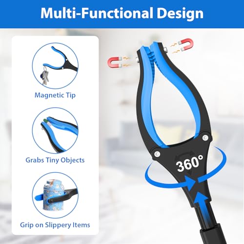 Grabber Reacher Tool 36 Inch, Foldable Grabber with Anti-Slip 360° Rotating Jaw, Magnetic Tip for Seniors, Heavy Duty Reacher Grabber Pickup Tool for Elderly After Surgery Recovery - Image 6