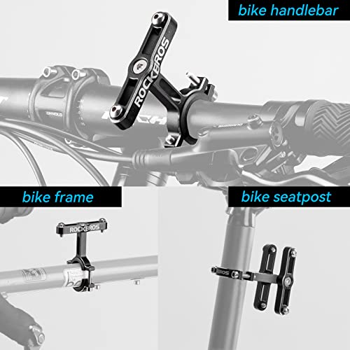 Rockbros Bike Bottle Cage Adapter Bicycle Seatpost Handlebar Water Bottle Mount Holder Adjustable Aluminum Bottle Cage For Mtb Road Bike Beach Cruiser Black #TOP4