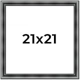 Traditioneller quadratischer Holz-Bilderrahmen, 53,3 x 53,3 cm, inklusive UV-Acryl, Schaumstoffplatte und Befestigungsmaterial zum Aufhängen