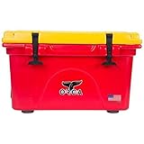 ORCA ORCRE/YE026 Cooler with Extendable Flex-Grip Handles for Comfortable Solo or Tandem Portage, 26 Quart, Red/Yellow