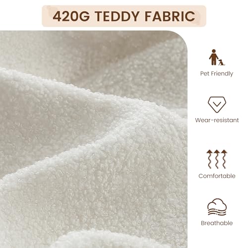 Sillón Plegable Tela Peluche Beige miniatura 4