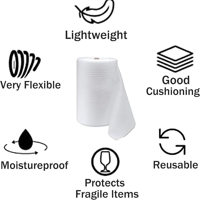 Image of FOAM SHEET ROLL WHITE (25MM - SIZE 18.33x72 (IN)),(6ft roll) for Crafts, Premium Density, Easy to Cut for Cushioning,Packaging,Arts Craft and DIY Projects Seat Pads Indoor Floor mat for Pet Bed