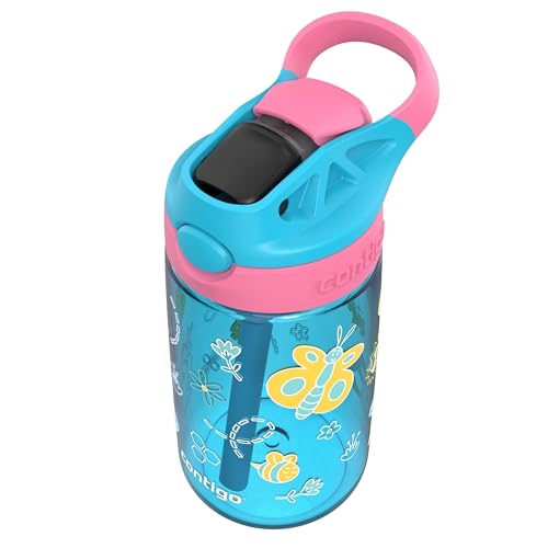 Image of Contigo Kid's 14 oz. AutoSpout Straw Water Bottle - Blue Raspberry /Azalea