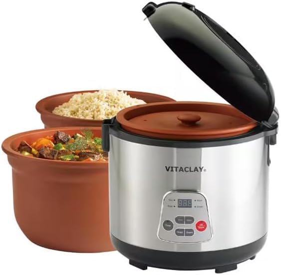 VitasClay 8-Cup Stainless Steel Cooker