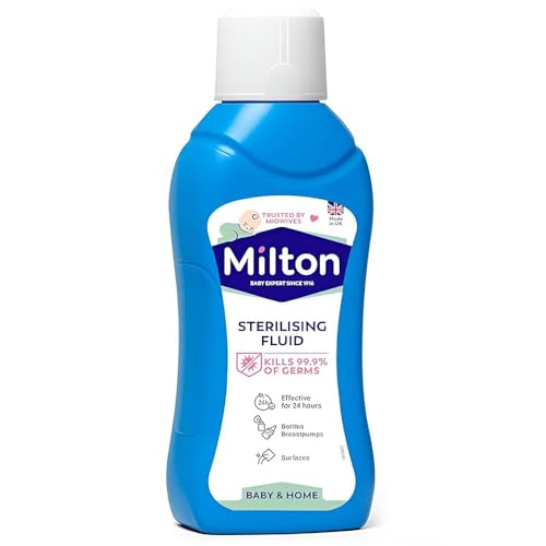 Milton Sterilising Fluid 500ml Baby Bottle & Feeding Equipment Steriliser Kills 99.9% of Germs Effective Home & Travel Use for Bottles Teats & Utensils
