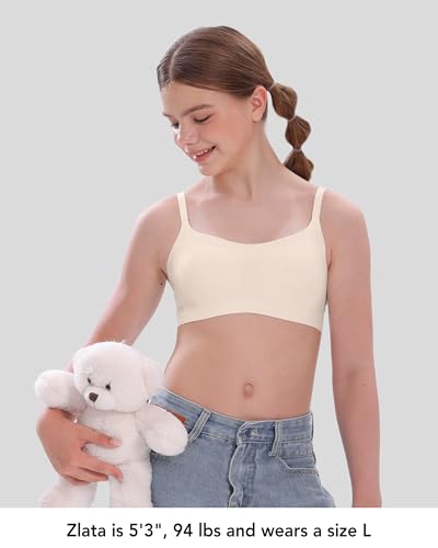 SALIA GIRL – Verstellbarer, Weicher Trainings-BH für Mädchen, Nahtlose Cloudcozy-Sport-BHS in Den Größen 10–14 mit Festen Einlagen, Cami-BHS für Teenager
