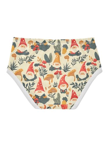ZZKKO Autumn Gnomes and Mushrooms Girls Underwear Toddler Panties for Girls Comfort Brief Size 2T2