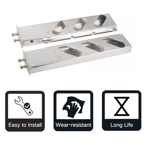 Image of Chrome Straight Spring Loaded Mud Flap Hanger Bracket Mudflap Holder 30 inch Length 2.5 inch Bolt Pattern with Oval Light Cutouts Compatible with Semi Trucks