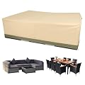BPS Patio Furniture Cover for Outdoor Table and Chairs, 600D Waterproof and Anti-UV Patio Sectional Set Cover for Outside General Purpose Furniture, 126''L x 88''W x 32''H