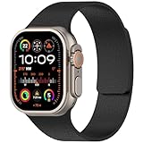 TALENANA for Apple Watch バンド シリコン マグネット49mm/46mm/45mm/44mm アップルウォッチ ベルト Series Ultra3/Ultra2/Ultra/11/10/9/8/7/6/SE/SE2/SE3/5/4 スポーツ おしゃれ メンズ レディース 防水（49mm/46mm/45mm/44mm，ブラック)