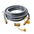 ABYDA 18 Feet 3/8" ID Natural Gas Grill Hose with Quick Connect Fittings, Ideal Natural Gas Line for Grills, Pizza Ovens, Heaters, and More Low Pressure Appliances