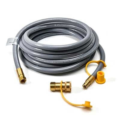 ABYDA 18 Feet 3/8" ID Natural Gas Grill Hose with Quick Connect Fittings, Ideal Natural Gas Line for Grills, Pizza Ovens, Heaters, and More Low Pressure Appliances