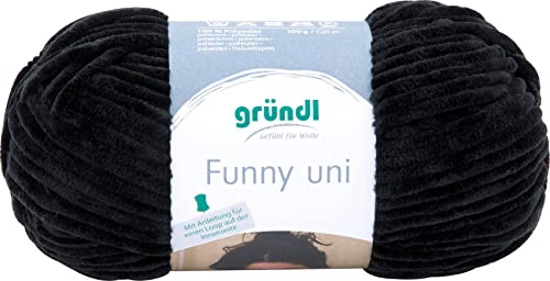 Gründl Funny Uni Fil à tricoter et crochet (fil chenille velouté ...