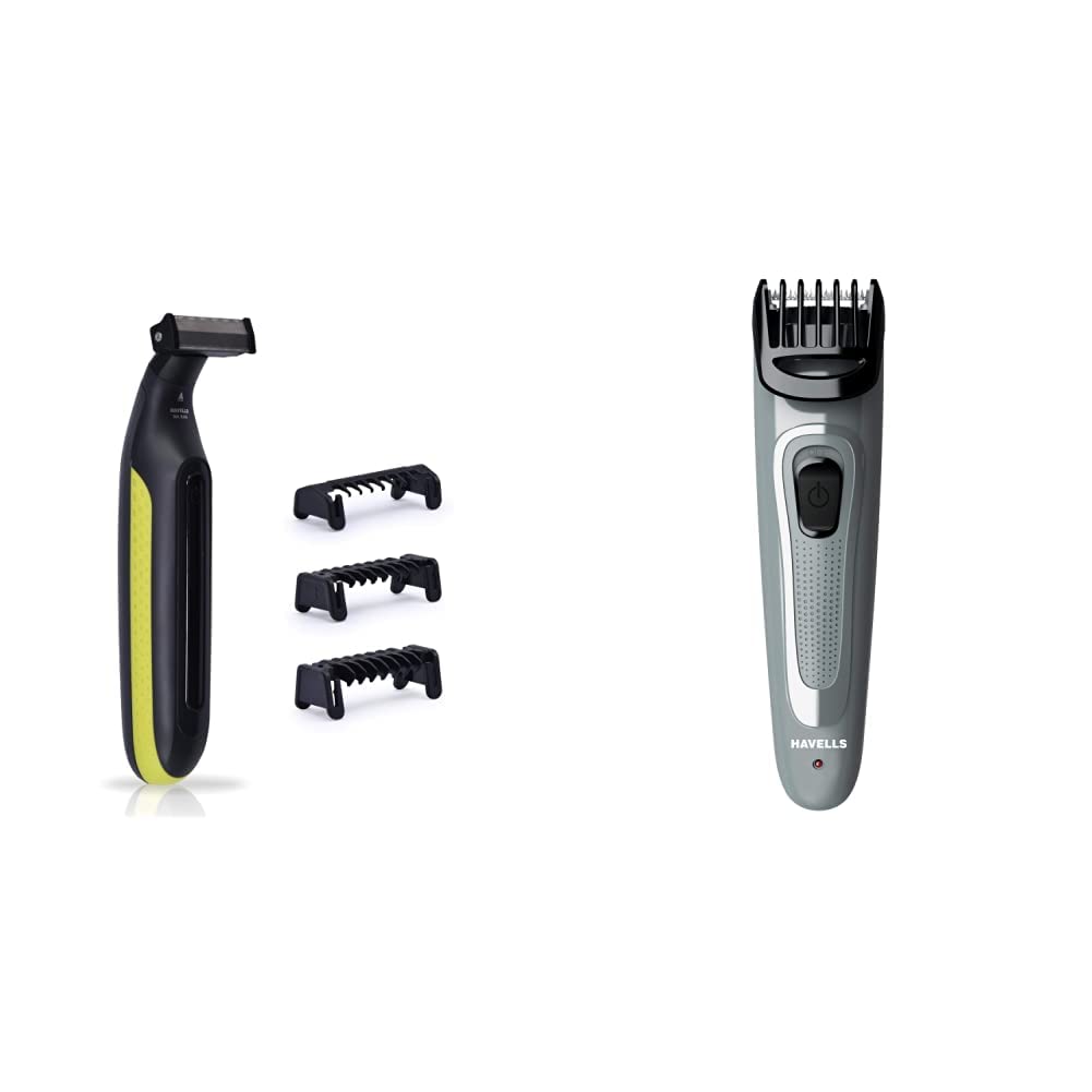 Havells ST7000 Rechargeable Dual-Blade Shimmer (Shaver cum Trimmer) with 3 Trimm + Havells BT5100C Micro USB rechargeable Beard & Moustache Trimmer with hypoallerg-image-24