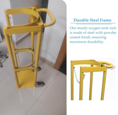 Chariot de rangement robuste pour transporter des bouteilles d'oxygène support mobile de gaz