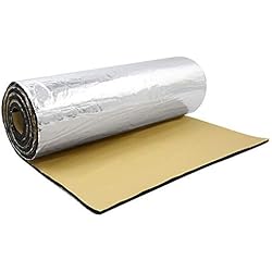 Persianas Termicas Preço sourcing map Aislante Térmico Insonorizante Estera Laminada de Aluminio Intensivo Adhesivo Espuma 5mm de Espesor Insonorización Coche 40´´X40´´