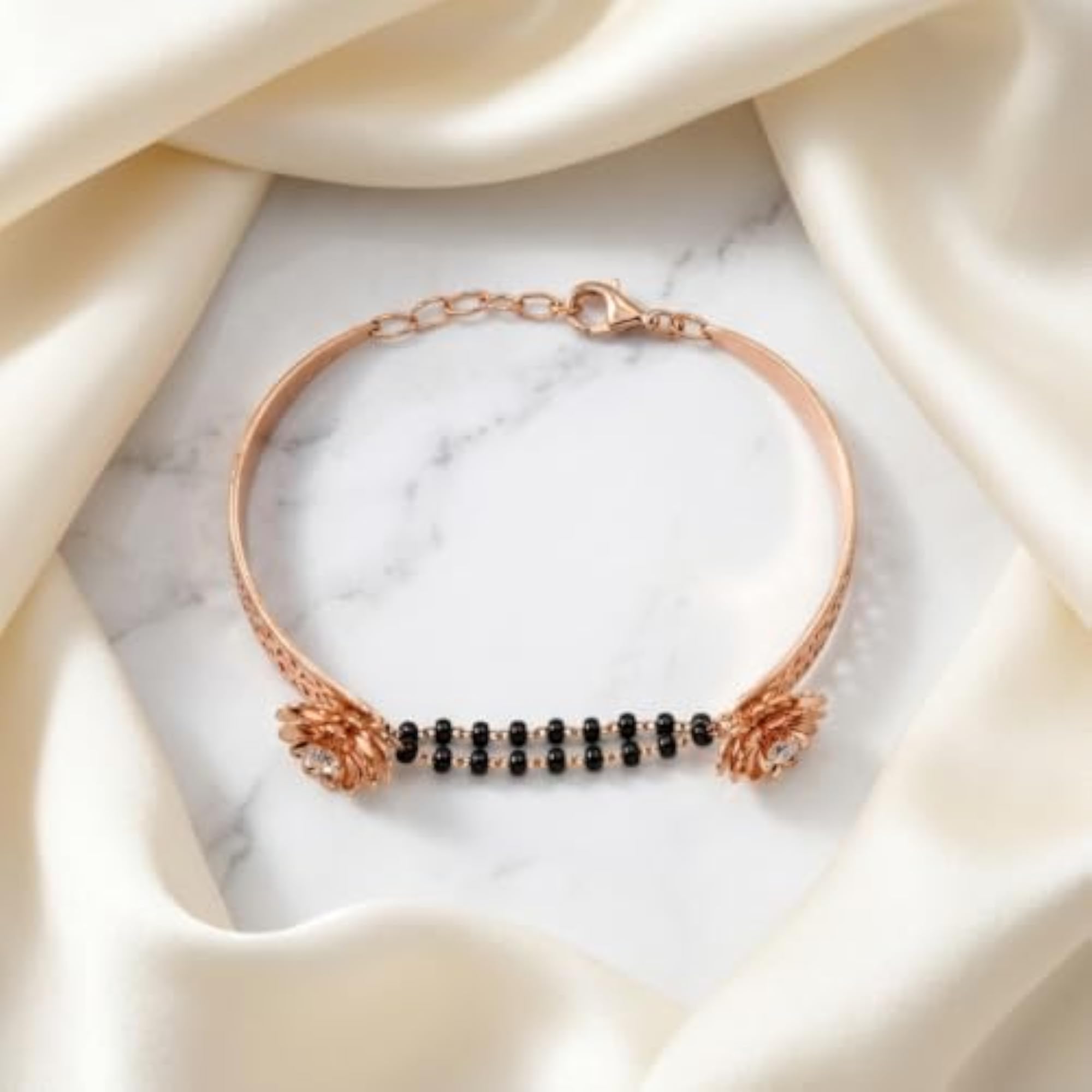 Women's 925 Sterling Silver Adjustable Leaf Design Bracelet