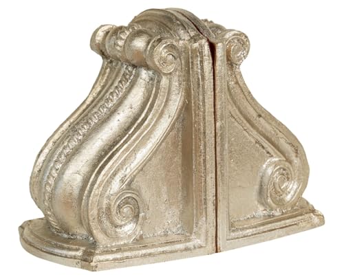 Fermalibri per mensole Argento L24xPR13xH18.5 cm - Reggi libri per - legno - Ferma per libreria con finitura oro