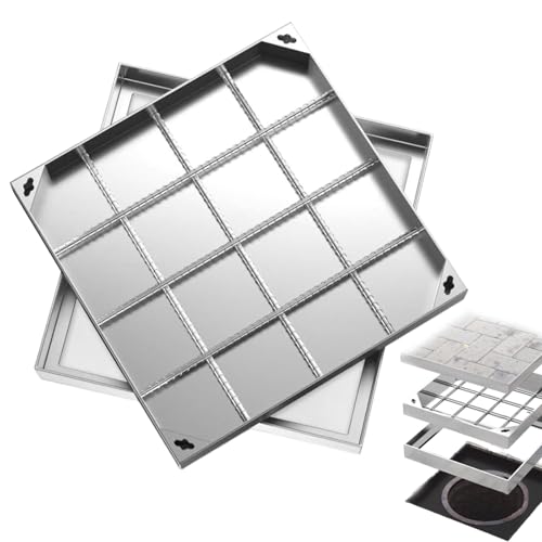 Couvercle invisible carré robuste en inox 304 pour trappe de cour