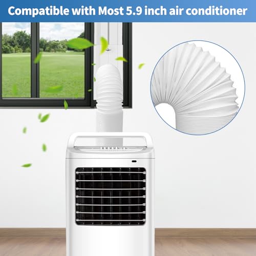 Image of Yipoch 5.9 Inch Portable Air Conditioner Hose Length up to 59 inch, Anti-Clockwise Thread Portable Ac Hose Compatible with Haier, LG, Delonghi and More