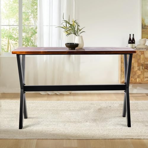 Bar-Table-4724L4133H-Bar-Height-Pub-Table-High-Top-Rectangular-Sofa-Console-Table-Kitchen-Dining-Coffee-Table-for-Narrow-Space-Living-Room-Indoor-Rustic-Brown-Wood-Industrial-Black-Metal Bar Table 4724L4133H Bar Height Pub Table High Top Rectangular Sofa Console Table Kitchen Dining Coffee Table for Narrow Space Living Room Indoor Rustic Brown Wood Industrial Black Metal